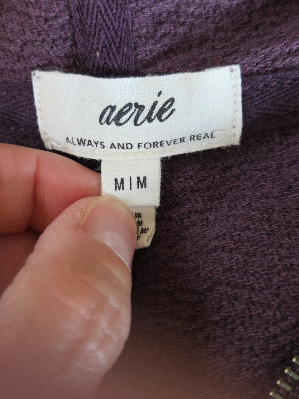 aerie Plum Zip Hoodie - Picture 3 of 3